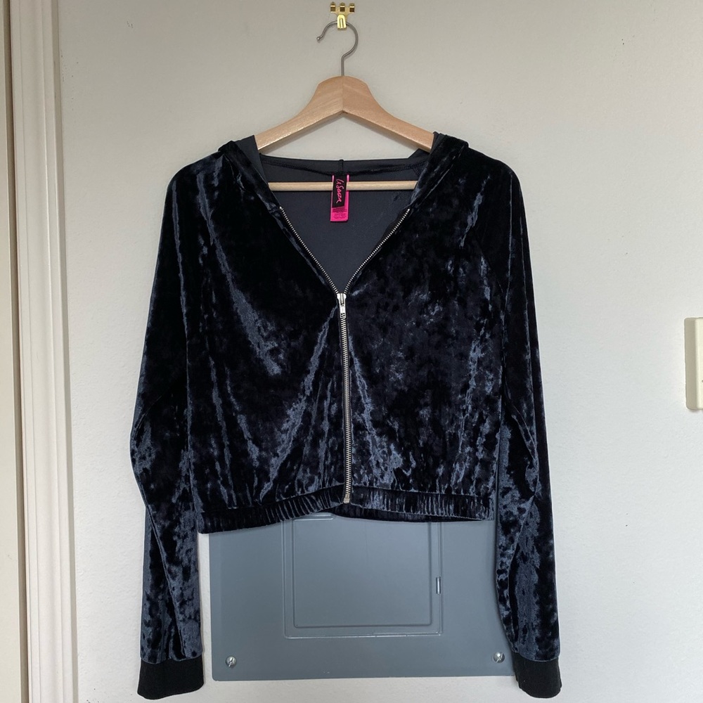 La Senza |Soft Velvet Cropped Zipped Hoodie